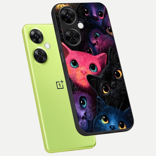  Cosmic Cats Dreams phone case For Oneplus Nord CE3 Lite showing premium glass back cover with detailed artwork