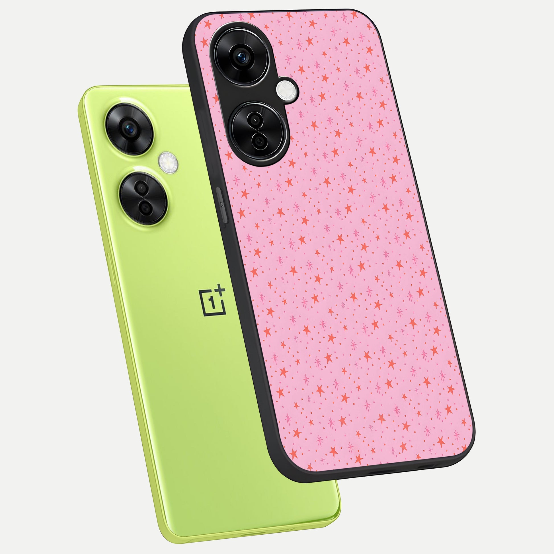  Cosmic Pink Sparkle phone case For Oneplus Nord CE3 Lite showing premium glass back cover with detailed artwork