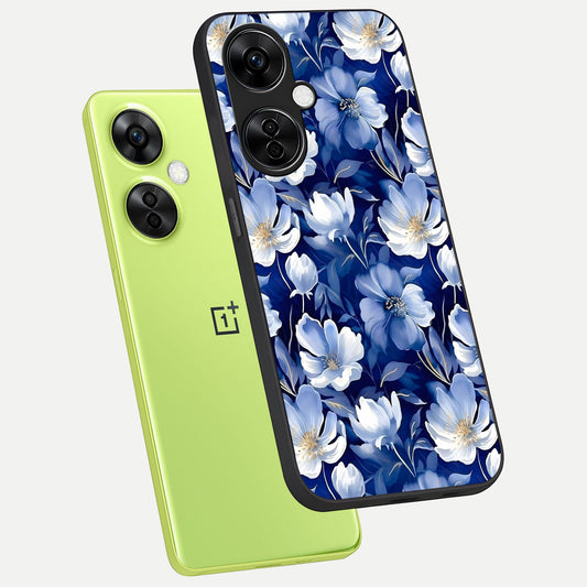  Cute Floral Patterns phone case For Oneplus Nord CE3 Lite showing premium glass back cover with detailed artwork
