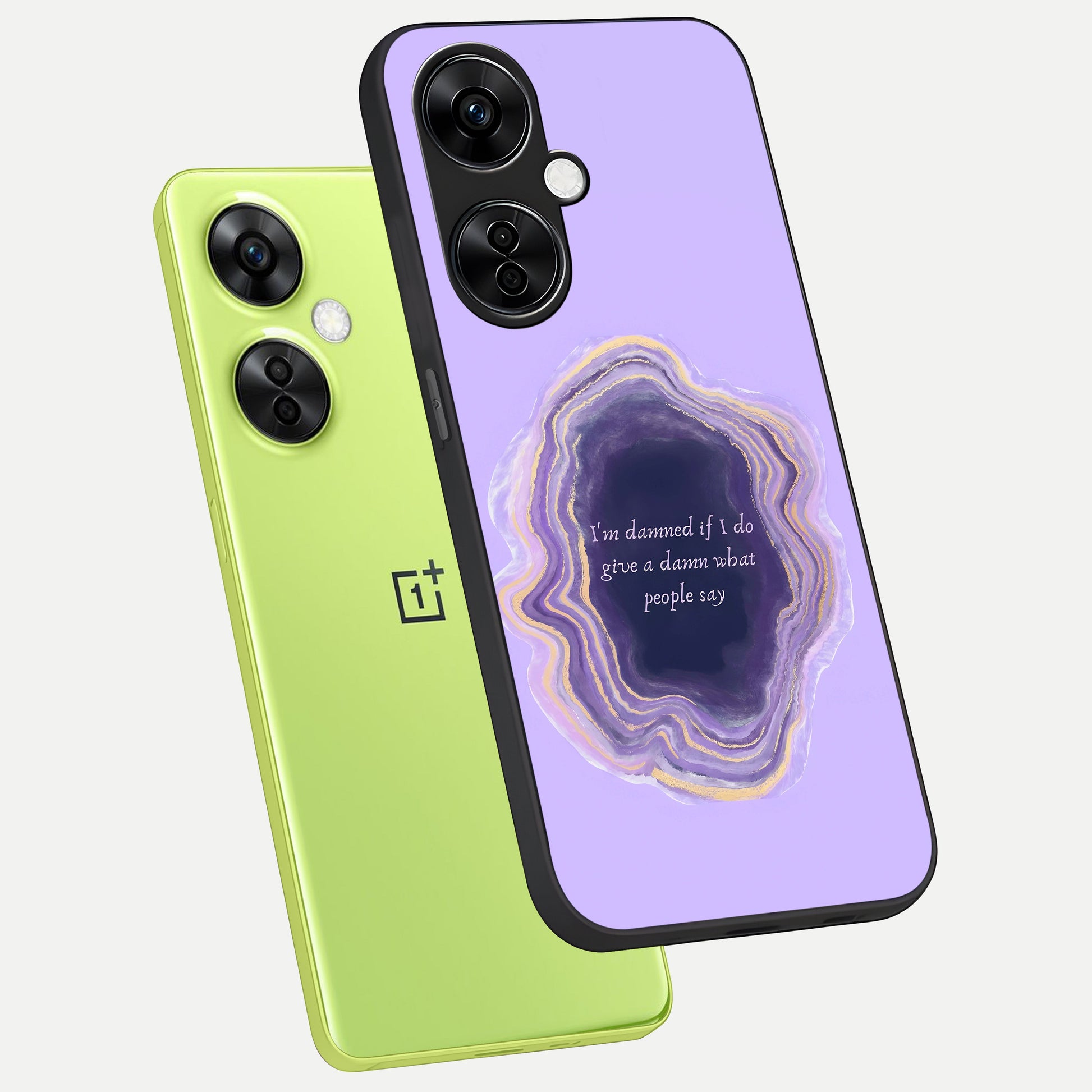  Damned People Quote phone case For Oneplus Nord CE3 Lite showing premium glass back cover with detailed artwork