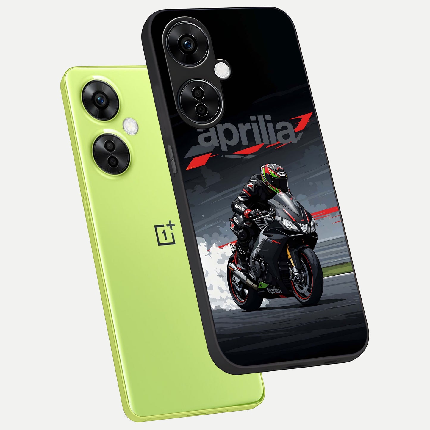  Dark Aprilla phone case For Oneplus Nord CE3 Lite showing premium glass back cover with detailed artwork