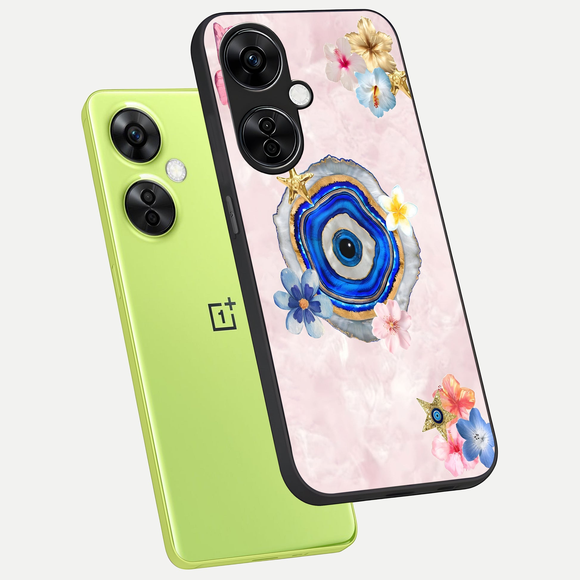  Divine Aura Bloom phone case For Oneplus Nord CE3 Lite showing premium glass back cover with detailed artwork