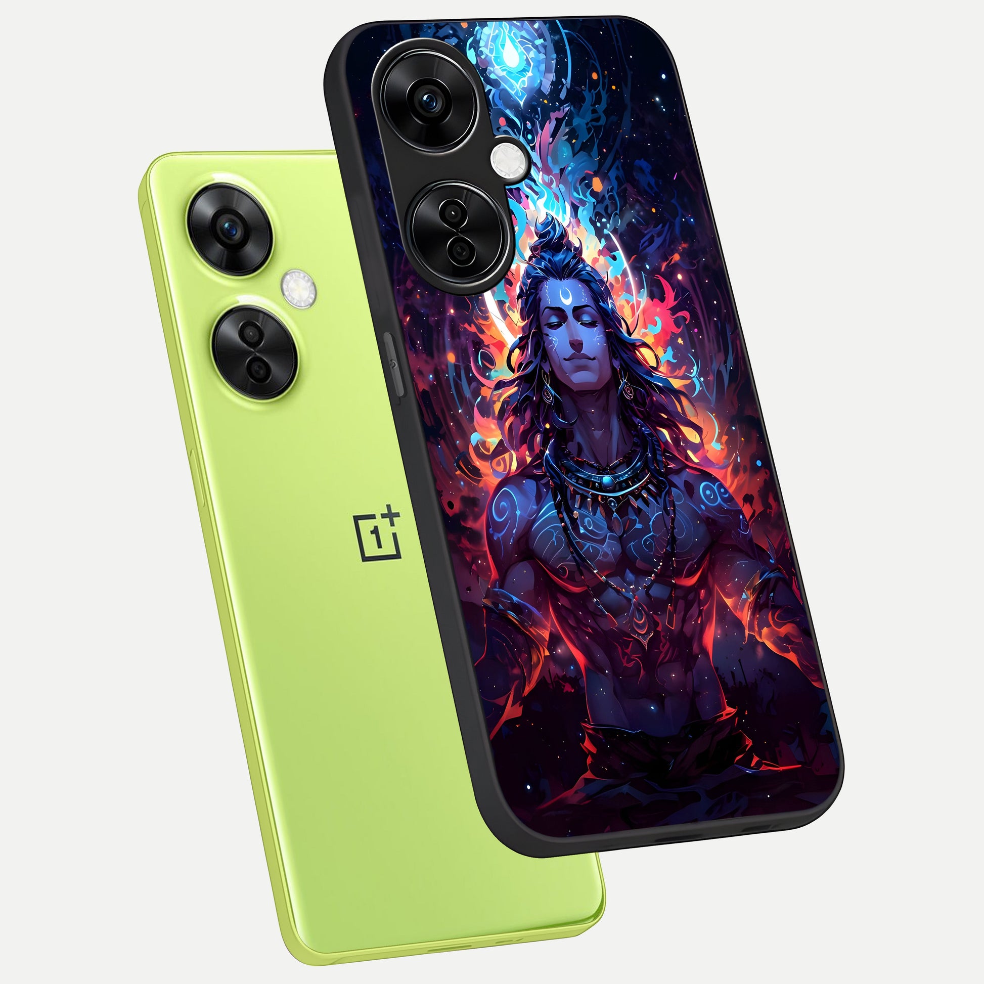  Divine Fire Shiv phone case For Oneplus Nord CE3 Lite showing premium glass back cover with detailed artwork