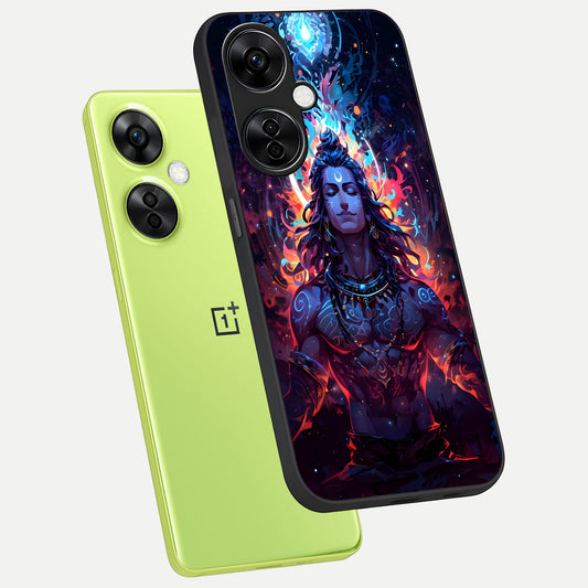  Divine Fire Shiv phone case For Oneplus Nord CE3 Lite showing premium glass back cover with detailed artwork