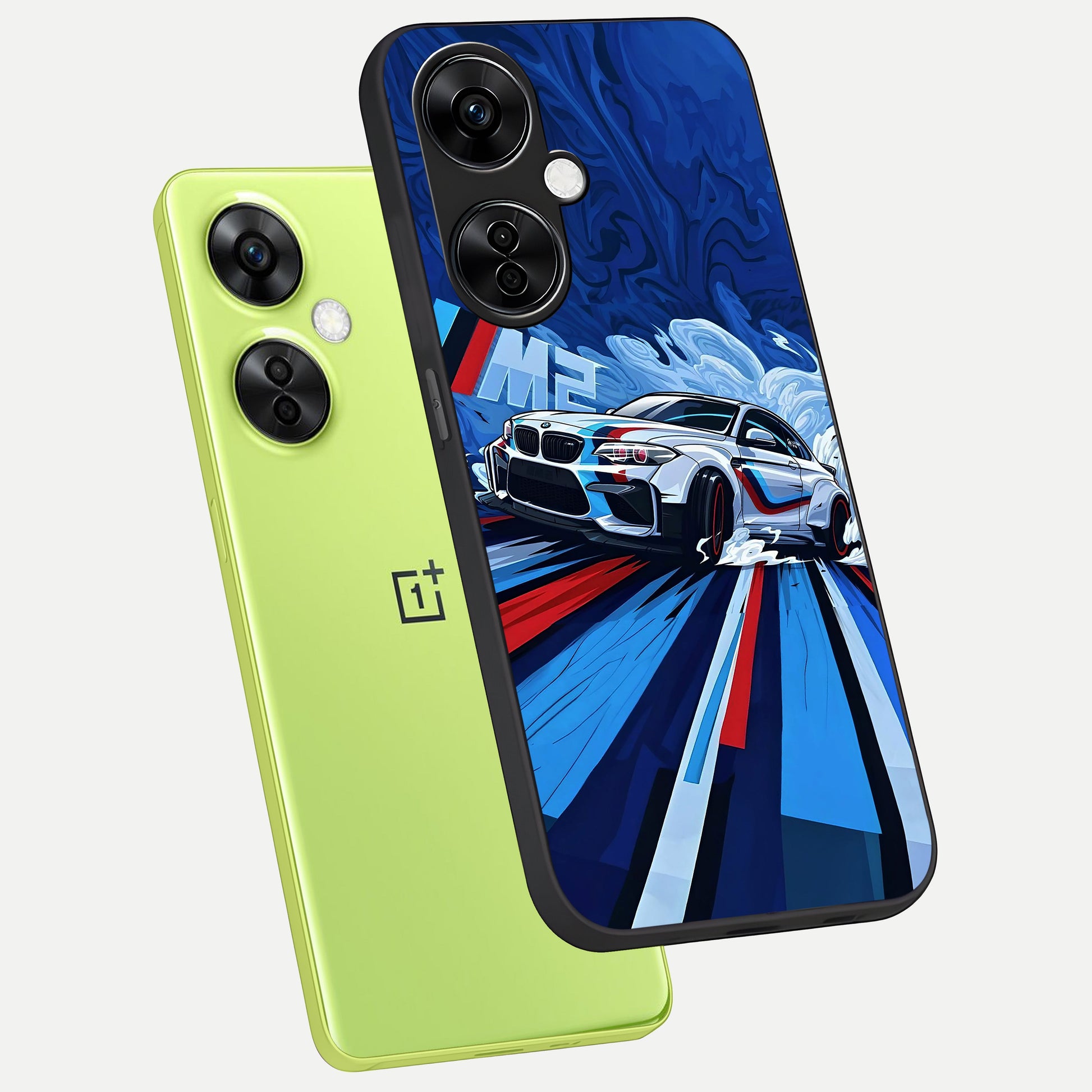  Drift Power Rush phone case For Oneplus Nord CE3 Lite showing premium glass back cover with detailed artwork