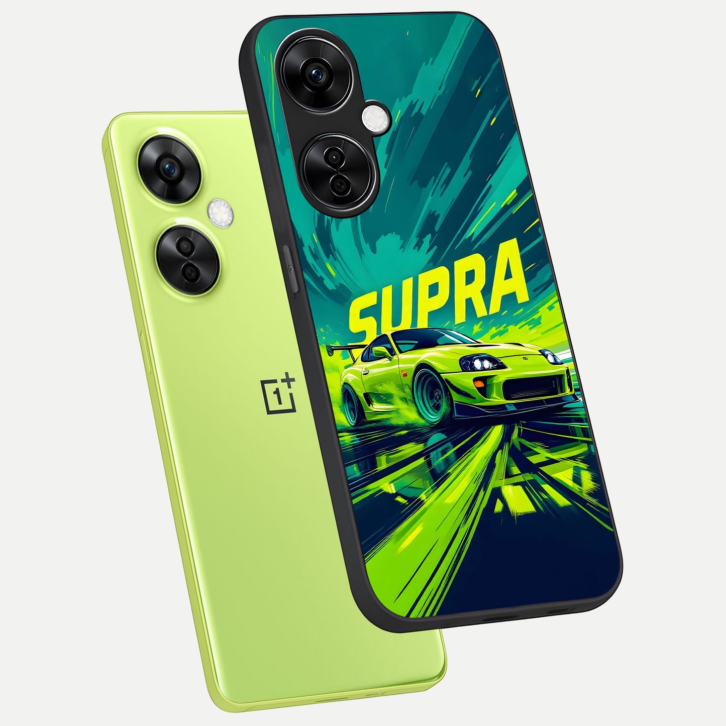  Electric Supra Thunder phone case For Oneplus Nord CE3 Lite showing premium glass back cover with detailed artwork