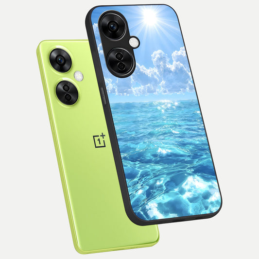  Endless Ocean Horizon phone case For Oneplus Nord CE3 Lite showing premium glass back cover with detailed artwork