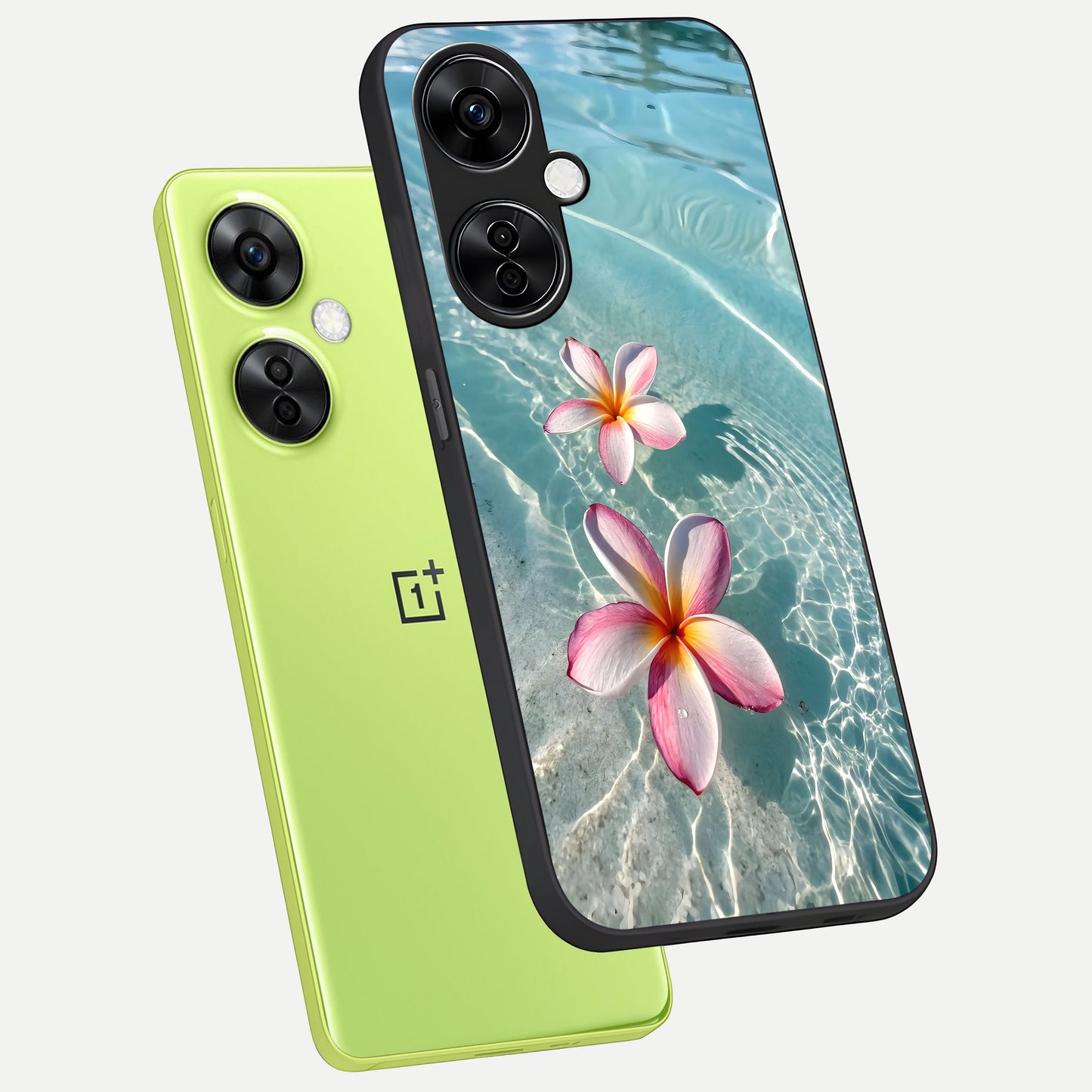  Floating Bloom Bliss phone case For Oneplus Nord CE3 Lite showing premium glass back cover with detailed artwork