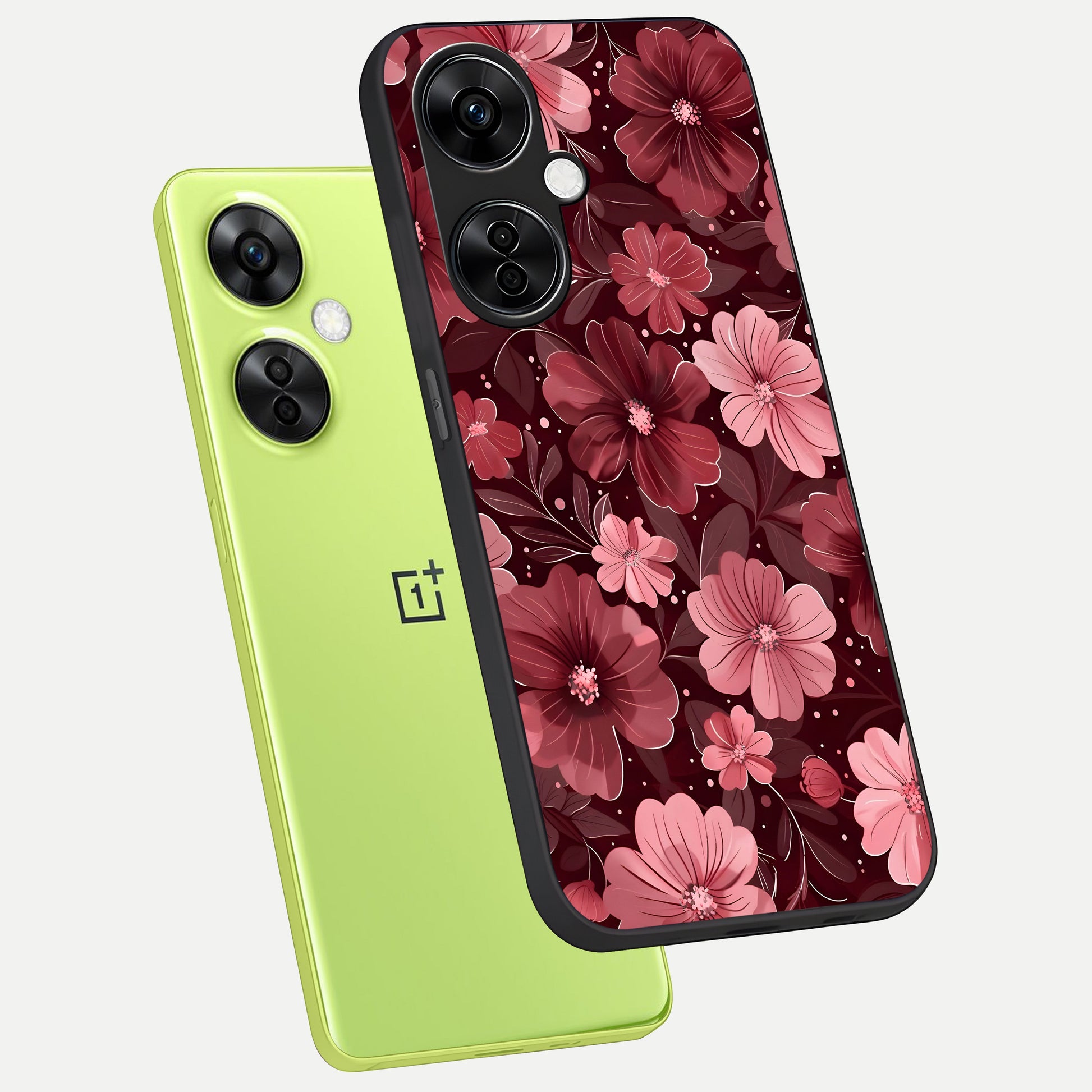  Flower Blush Bloom phone case For Oneplus Nord CE3 Lite showing premium glass back cover with detailed artwork