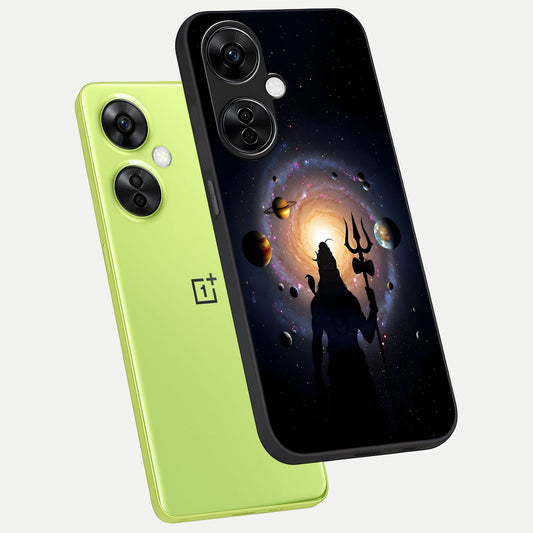  Galactic Shiva Vision phone case For Oneplus Nord CE3 Lite showing premium glass back cover with detailed artwork