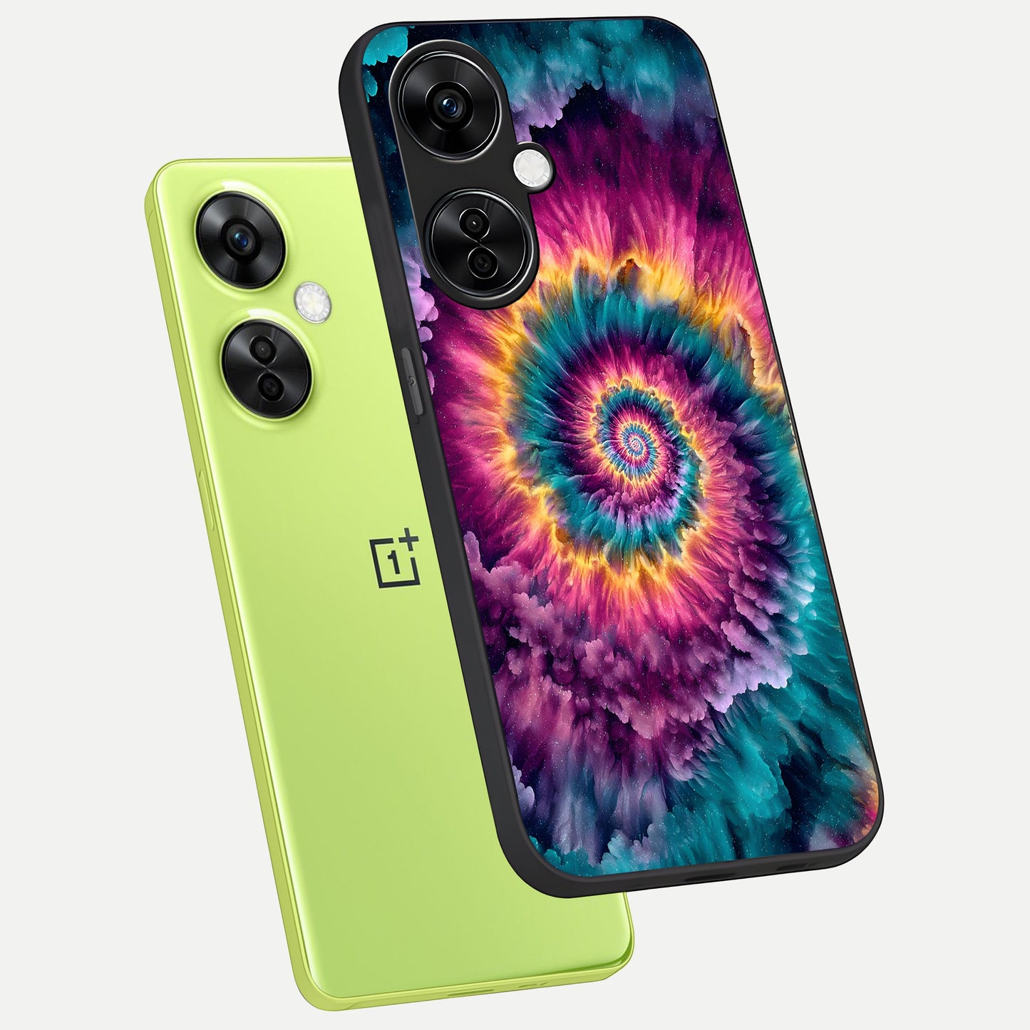  Galactic Spiral Burst phone case For Oneplus Nord CE3 Lite showing premium glass back cover with detailed artwork