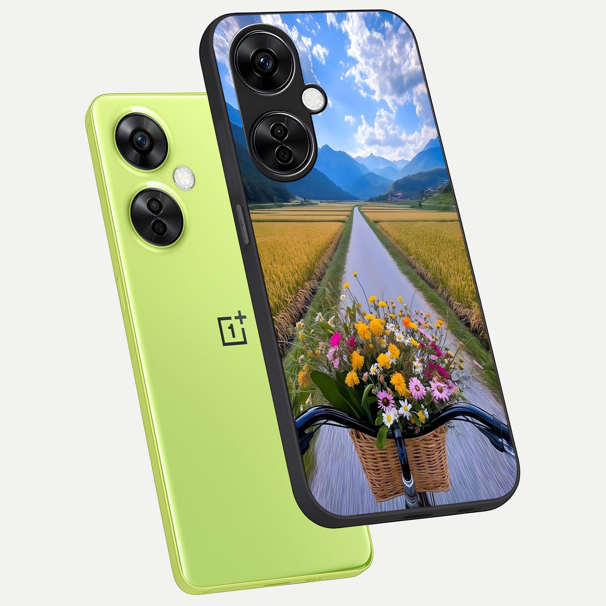  Golden Field Journey phone case For Oneplus Nord CE3 Lite showing premium glass back cover with detailed artwork