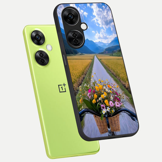  Golden Field Journey phone case For Oneplus Nord CE3 Lite showing premium glass back cover with detailed artwork