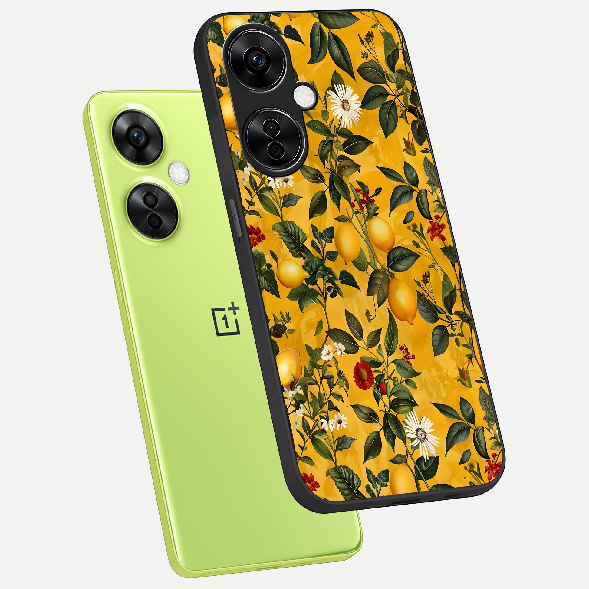  Golden Lemon Field phone case For Oneplus Nord CE3 Lite showing premium glass back cover with detailed artwork