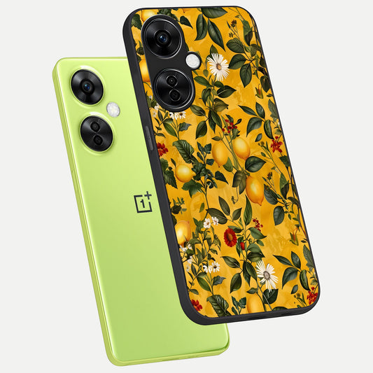  Golden Lemon Field phone case For Oneplus Nord CE3 Lite showing premium glass back cover with detailed artwork