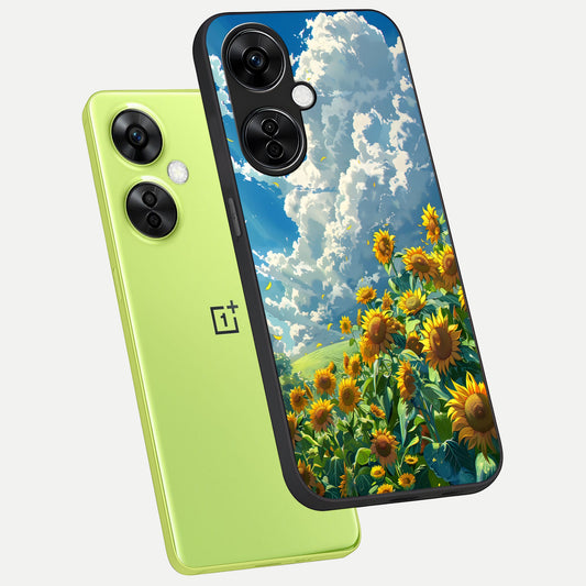  Golden Sun Glory phone case For Oneplus Nord CE3 Lite showing premium glass back cover with detailed artwork