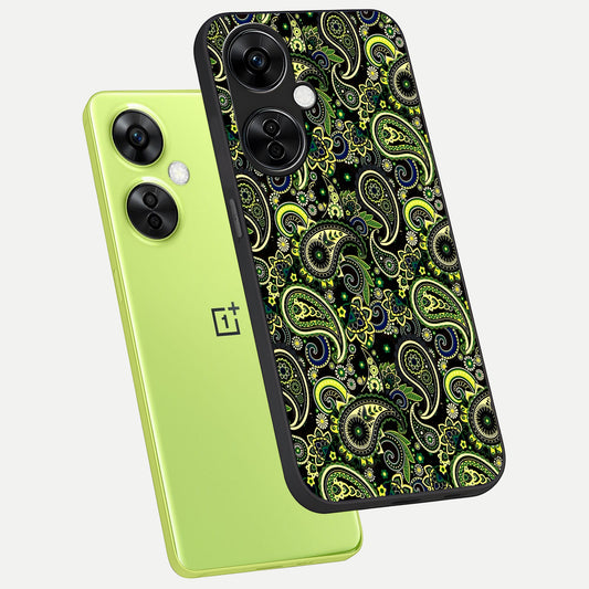  Green Lemon phone case For Oneplus Nord CE3 Lite showing premium glass back cover with detailed artwork