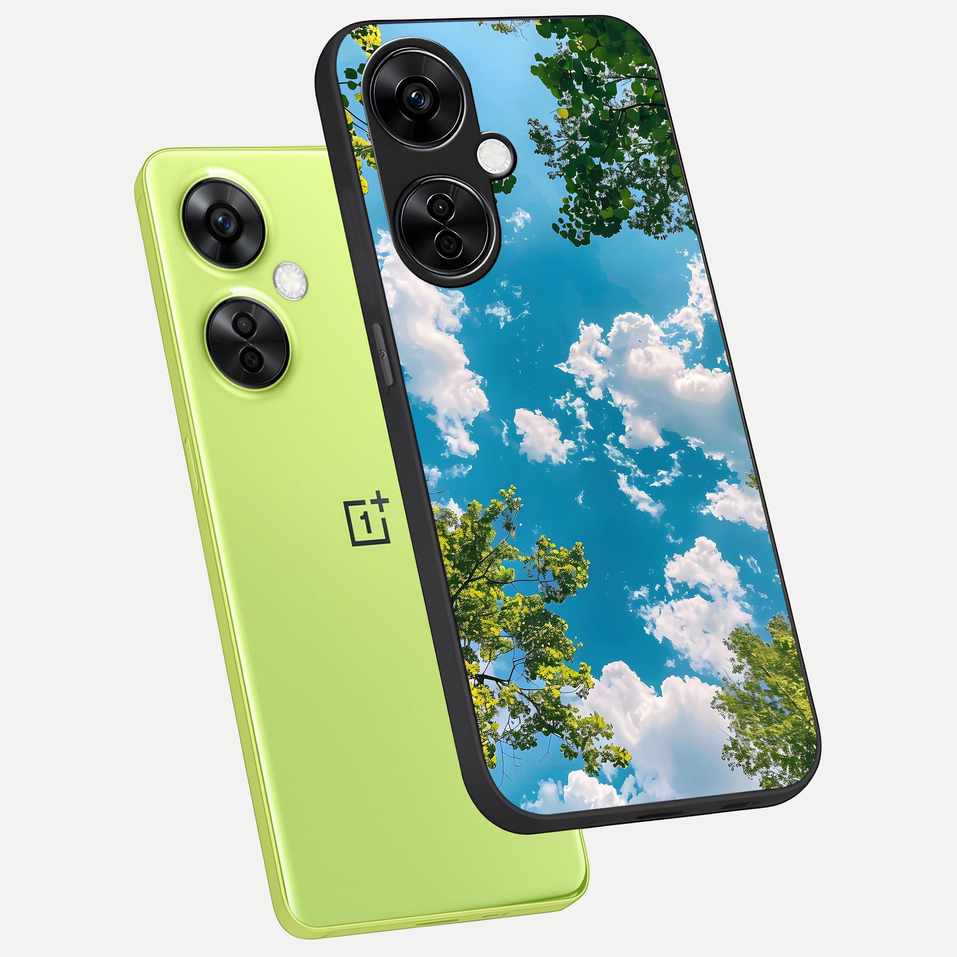  Green Moon Energy phone case For Oneplus Nord CE3 Lite showing premium glass back cover with detailed artwork