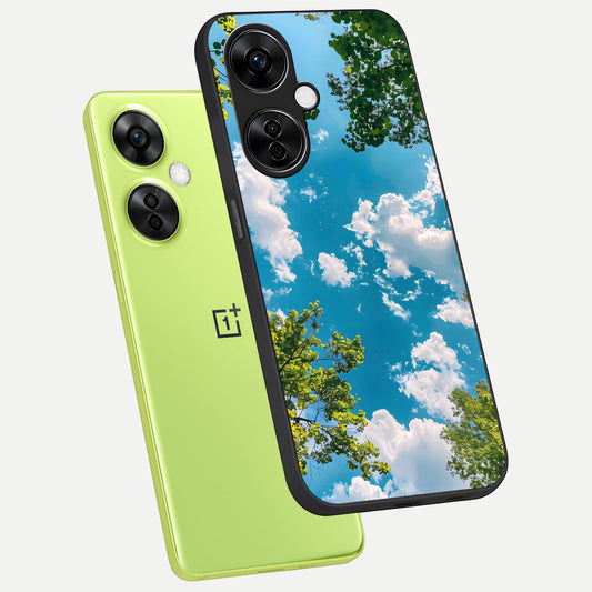  Green Moon Energy phone case For Oneplus Nord CE3 Lite showing premium glass back cover with detailed artwork
