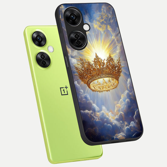  Heavenly Crown Light phone case For Oneplus Nord CE3 Lite showing premium glass back cover with detailed artwork