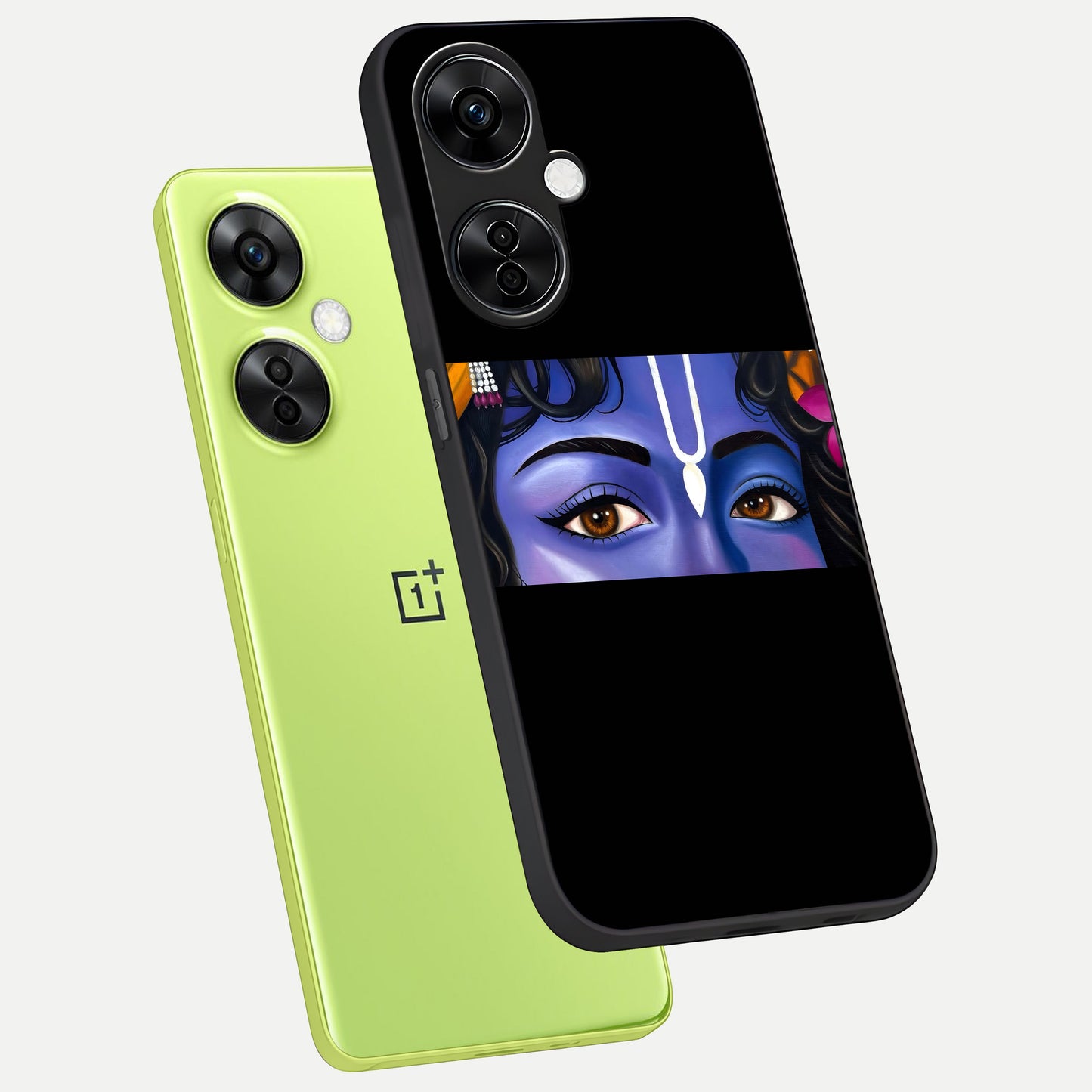  Krishna Eye phone case For Oneplus Nord CE3 Lite showing premium glass back cover with detailed artwork