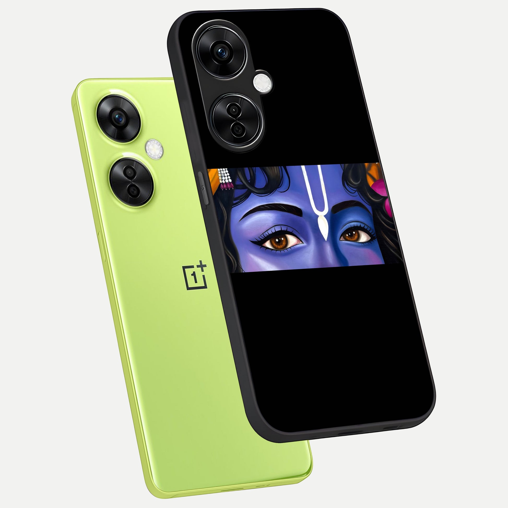  Krishna Eye phone case For Oneplus Nord CE3 Lite showing premium glass back cover with detailed artwork