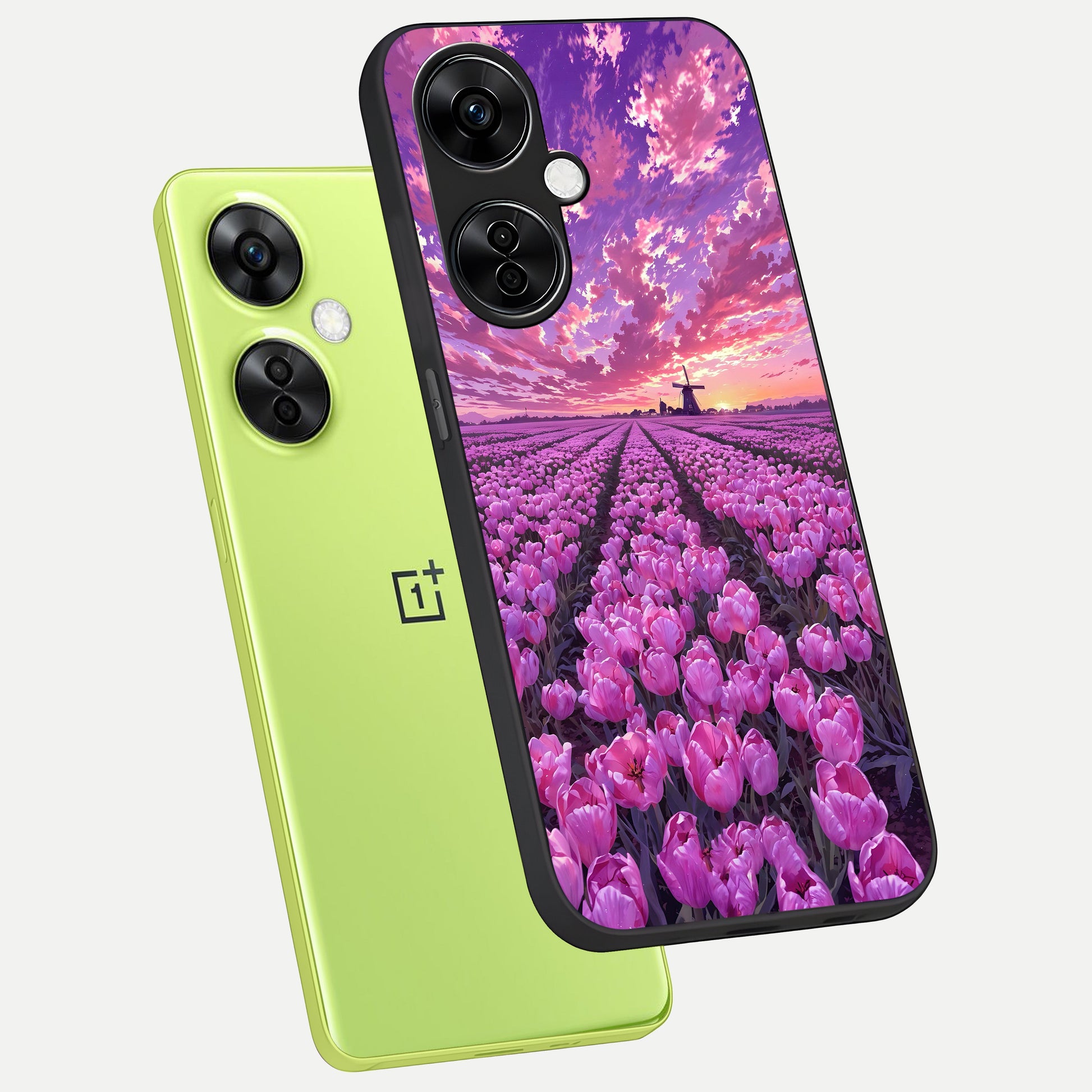  Lavender Dream Skies phone case For Oneplus Nord CE3 Lite showing premium glass back cover with detailed artwork