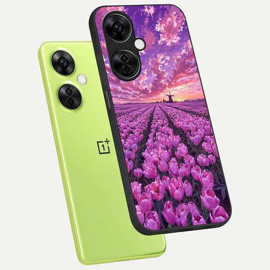  Lavender Dream Skies phone case For Oneplus Nord CE3 Lite showing premium glass back cover with detailed artwork