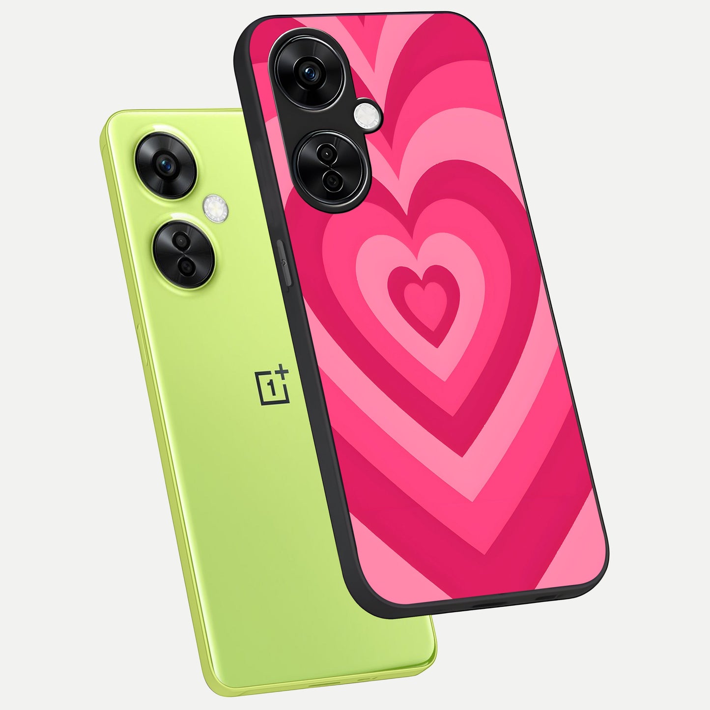  Layered Love Hearts phone case For Oneplus Nord CE3 Lite showing premium glass back cover with detailed artwork