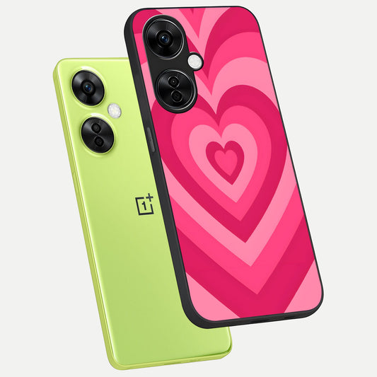  Layered Love Hearts phone case For Oneplus Nord CE3 Lite showing premium glass back cover with detailed artwork