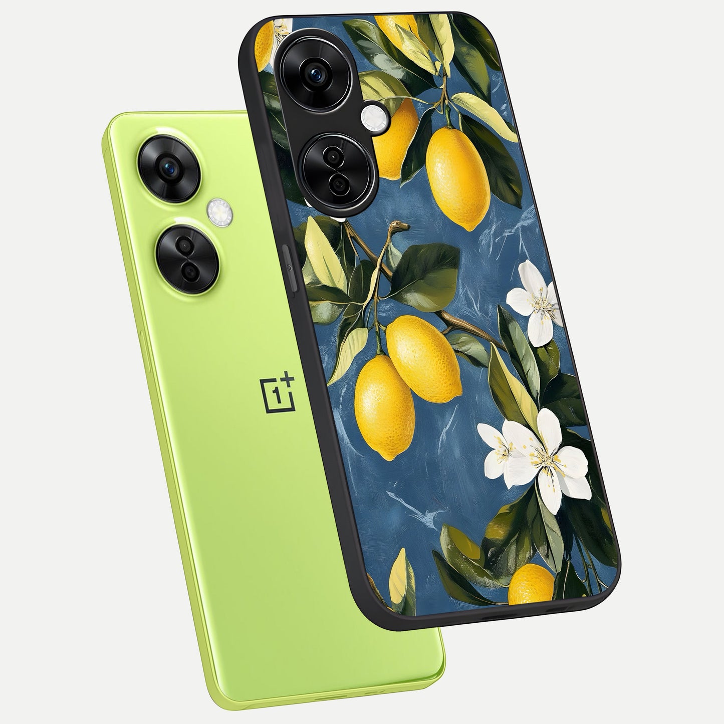  Lemon Dream Garden phone case For Oneplus Nord CE3 Lite showing premium glass back cover with detailed artwork