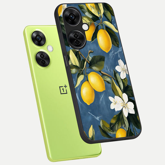  Lemon Dream Garden phone case For Oneplus Nord CE3 Lite showing premium glass back cover with detailed artwork