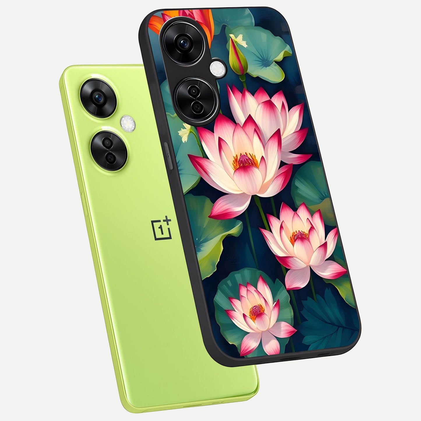  Lotus Dream Serenity phone case For Oneplus Nord CE3 Lite showing premium glass back cover with detailed artwork