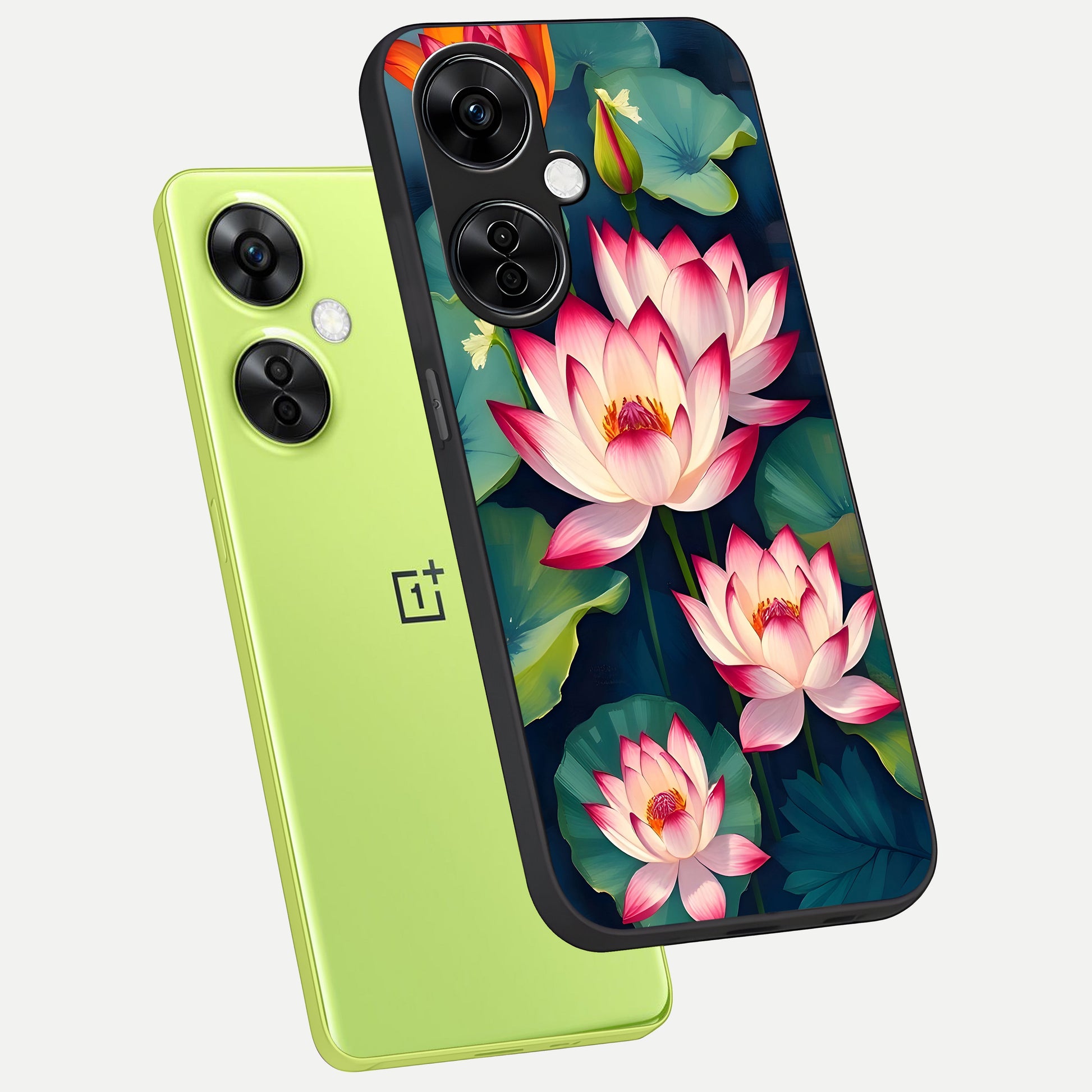  Lotus Dream Serenity phone case For Oneplus Nord CE3 Lite showing premium glass back cover with detailed artwork