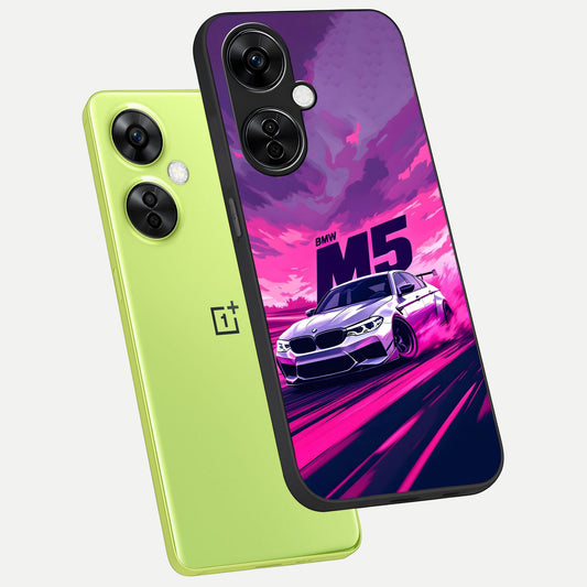  MS Neon Car phone case For Oneplus Nord CE3 Lite showing premium glass back cover with detailed artwork