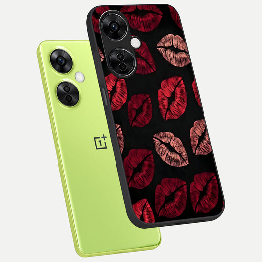  Midnight Kiss Love phone case For Oneplus Nord CE3 Lite showing premium glass back cover with detailed artwork
