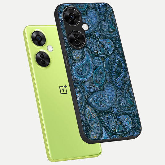  Midnight Paisley Glow phone case For Oneplus Nord CE3 Lite showing premium glass back cover with detailed artwork