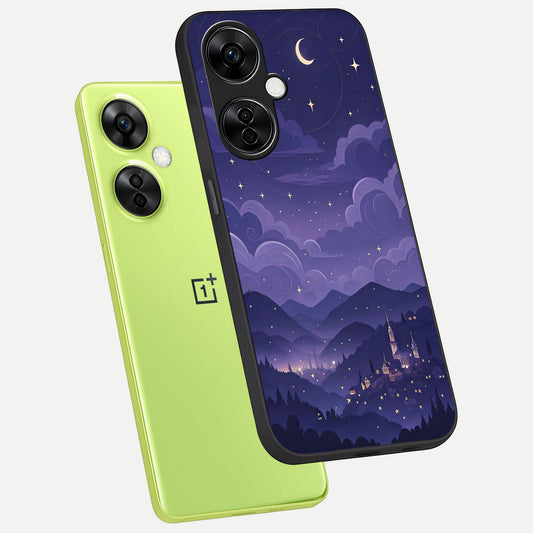  Minimal Night View phone case For Oneplus Nord CE3 Lite showing premium glass back cover with detailed artwork