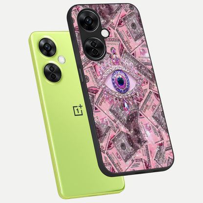  Money Eye Luxe phone case For Oneplus Nord CE3 Lite showing premium glass back cover with detailed artwork
