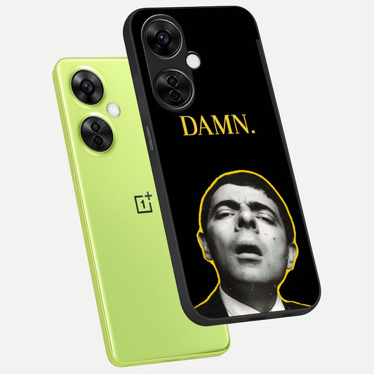  Mr Bean Damn phone case For Oneplus Nord CE3 Lite showing premium glass back cover with detailed artwork