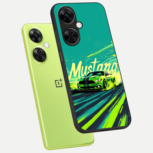  Mustang Bang phone case For Oneplus Nord CE3 Lite showing premium glass back cover with detailed artwork