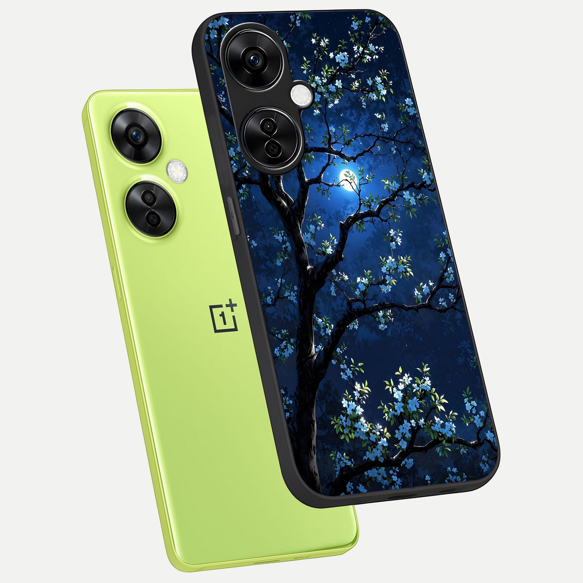  Mystic Floral Night phone case For Oneplus Nord CE3 Lite showing premium glass back cover with detailed artwork