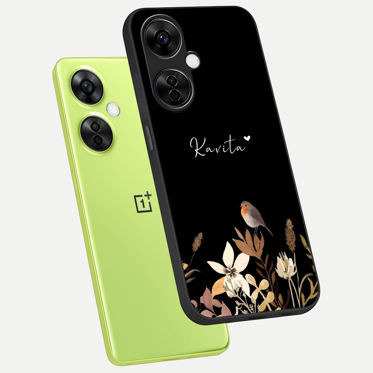  Quiet Garden Tune Custom Name phone case For Oneplus Nord CE3 Lite showing premium glass back cover with detailed artwork