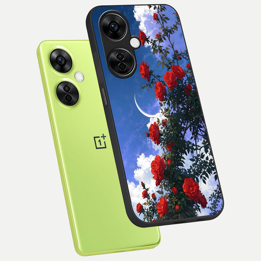  Rose Drift Flowers phone case For Oneplus Nord CE3 Lite showing premium glass back cover with detailed artwork