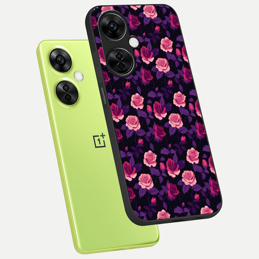  Rose Garden Twilight phone case For Oneplus Nord CE3 Lite showing premium glass back cover with detailed artwork