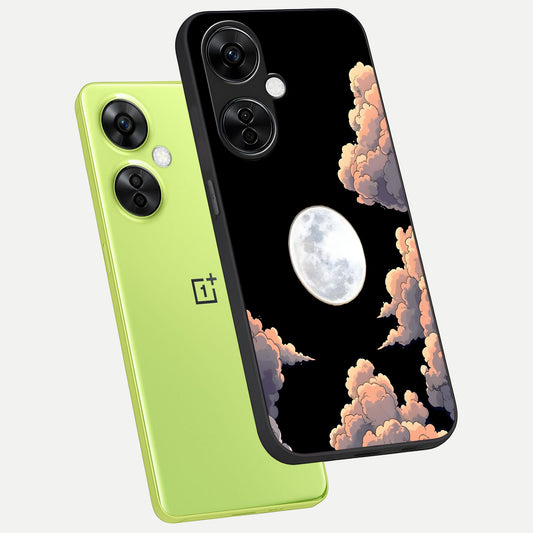  Shade Cloud Moon phone case For Oneplus Nord CE3 Lite showing premium glass back cover with detailed artwork