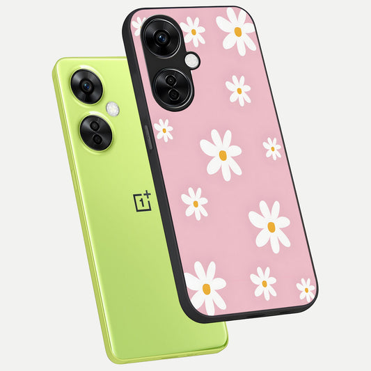  Soft Daisy Bliss phone case For Oneplus Nord CE3 Lite showing premium glass back cover with detailed artwork