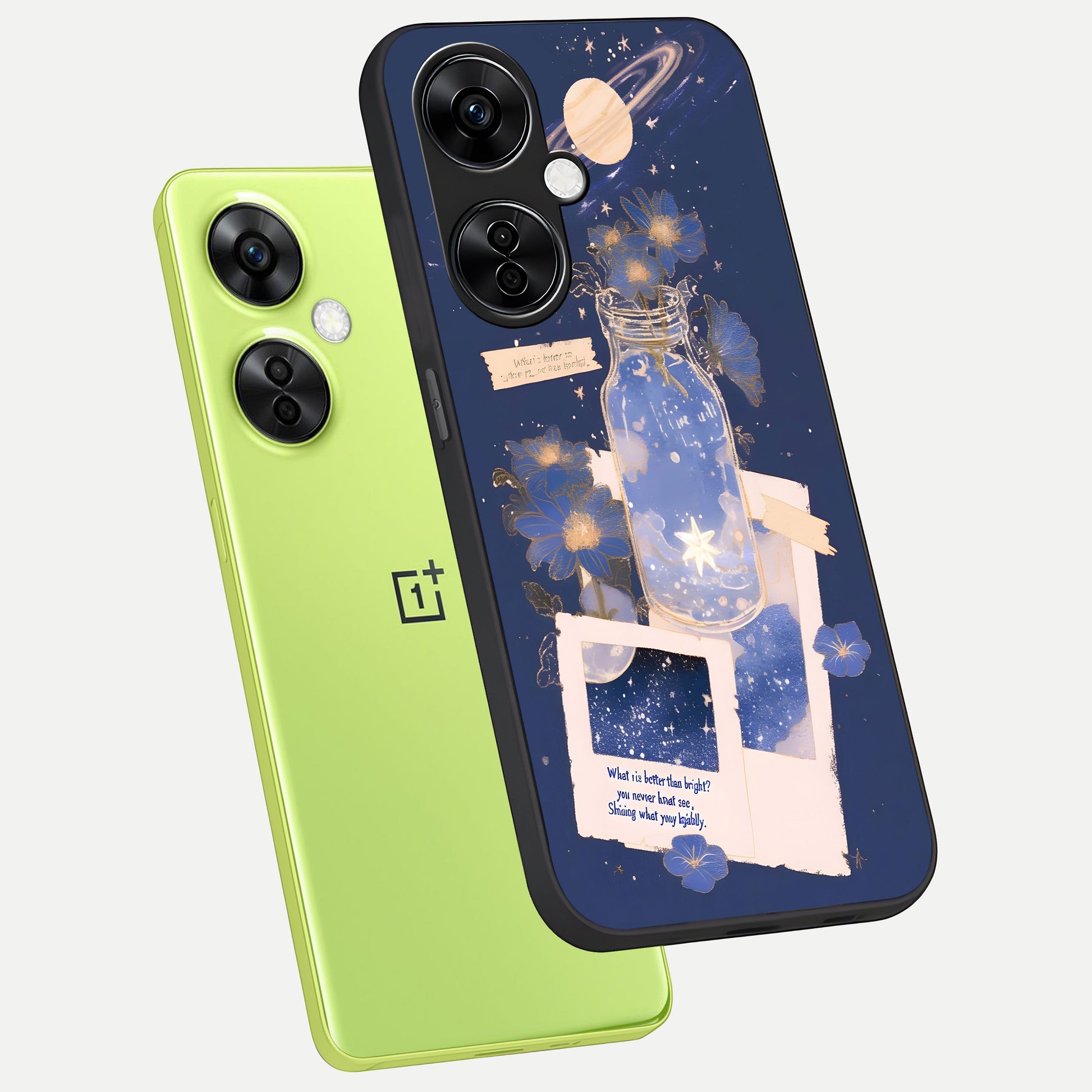  Starlit Cosmic Jar phone case For Oneplus Nord CE3 Lite showing premium glass back cover with detailed artwork