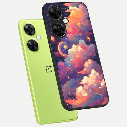  Starlit Dream Clouds phone case For Oneplus Nord CE3 Lite showing premium glass back cover with detailed artwork