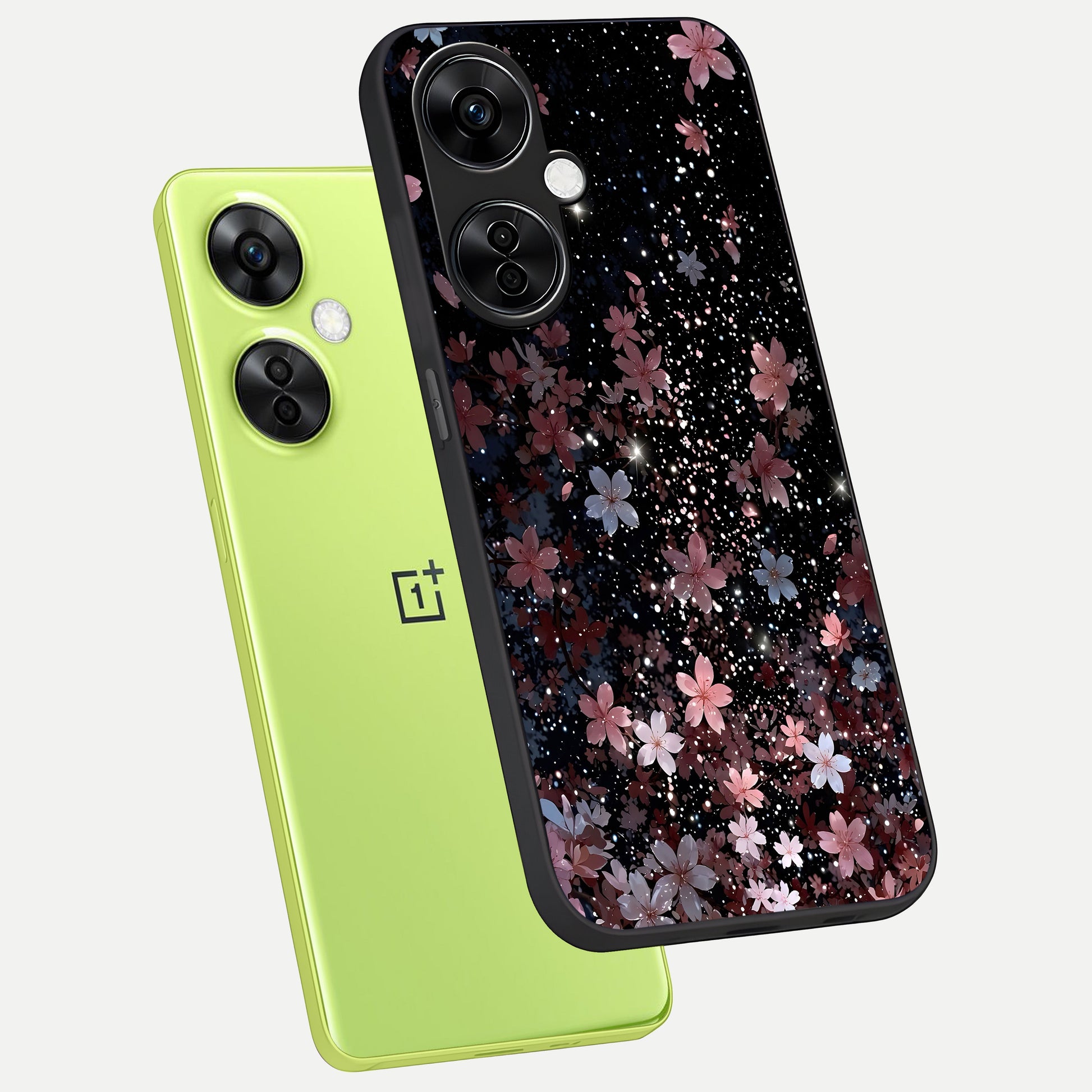  Starlit Flower Dreams phone case For Oneplus Nord CE3 Lite showing premium glass back cover with detailed artwork
